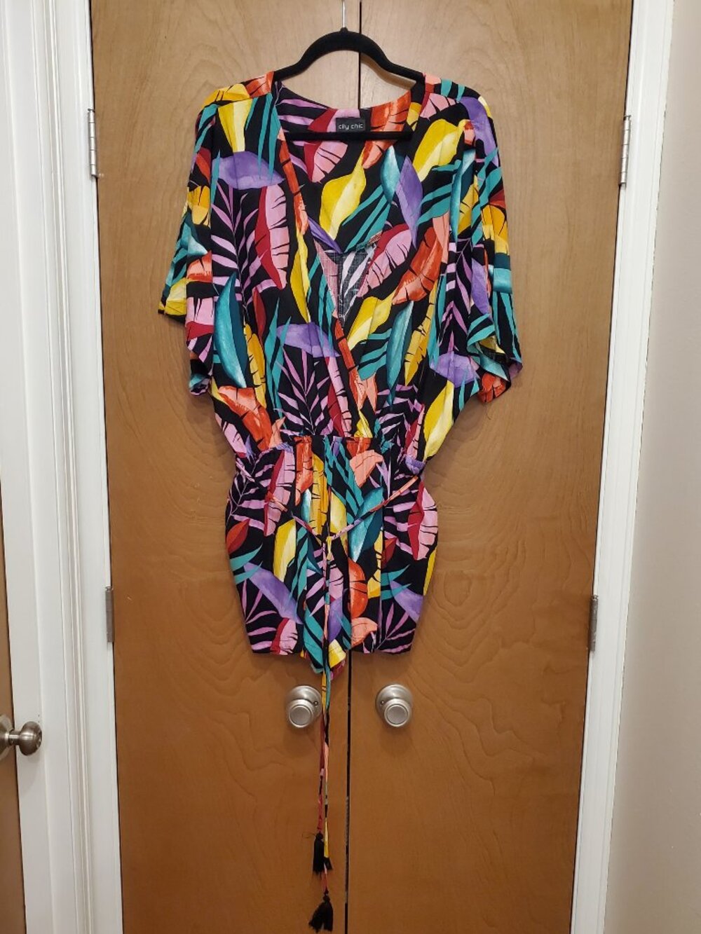 City Chic Tropical Floral Playsuit
